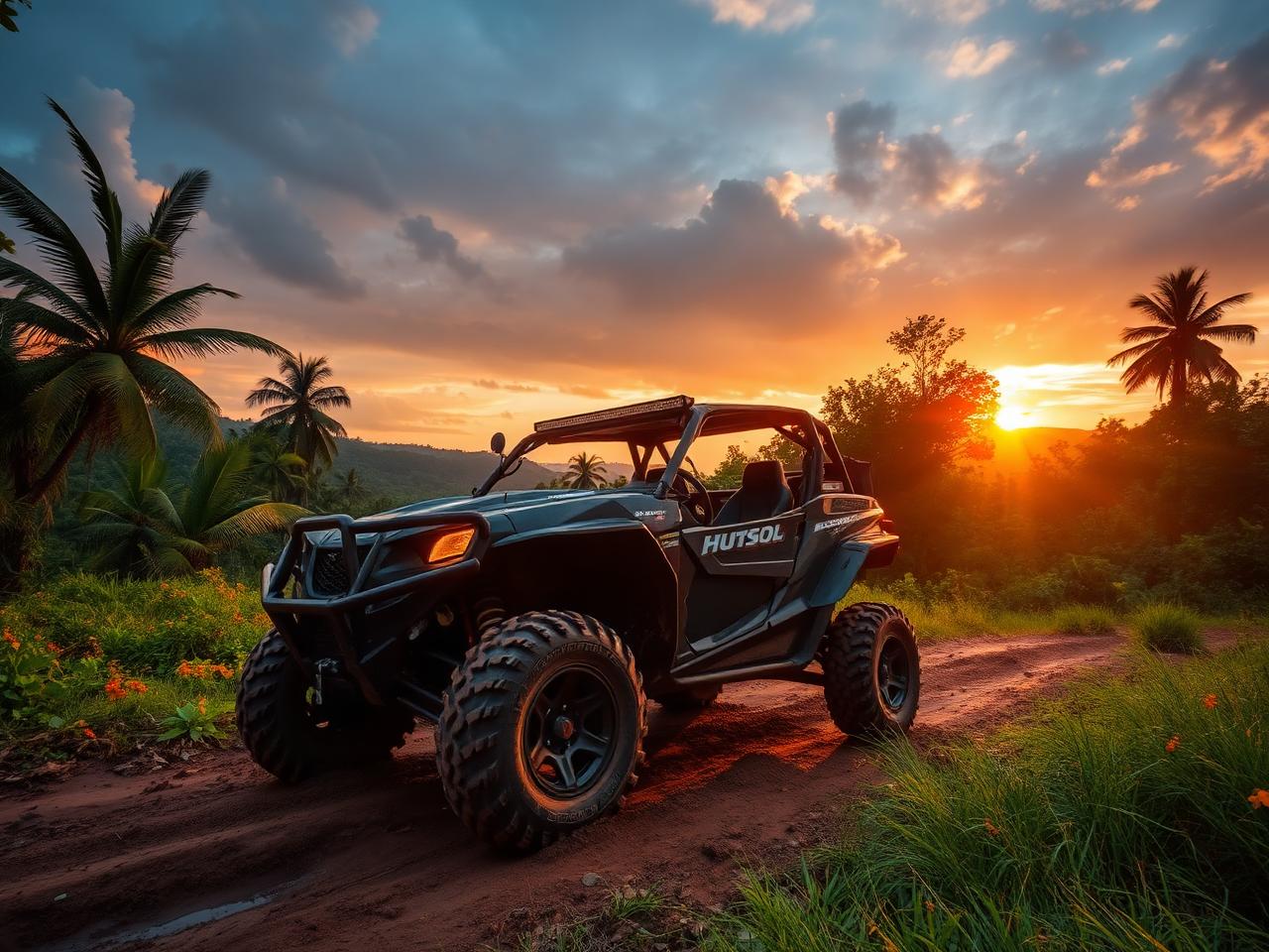 UTV at sunset